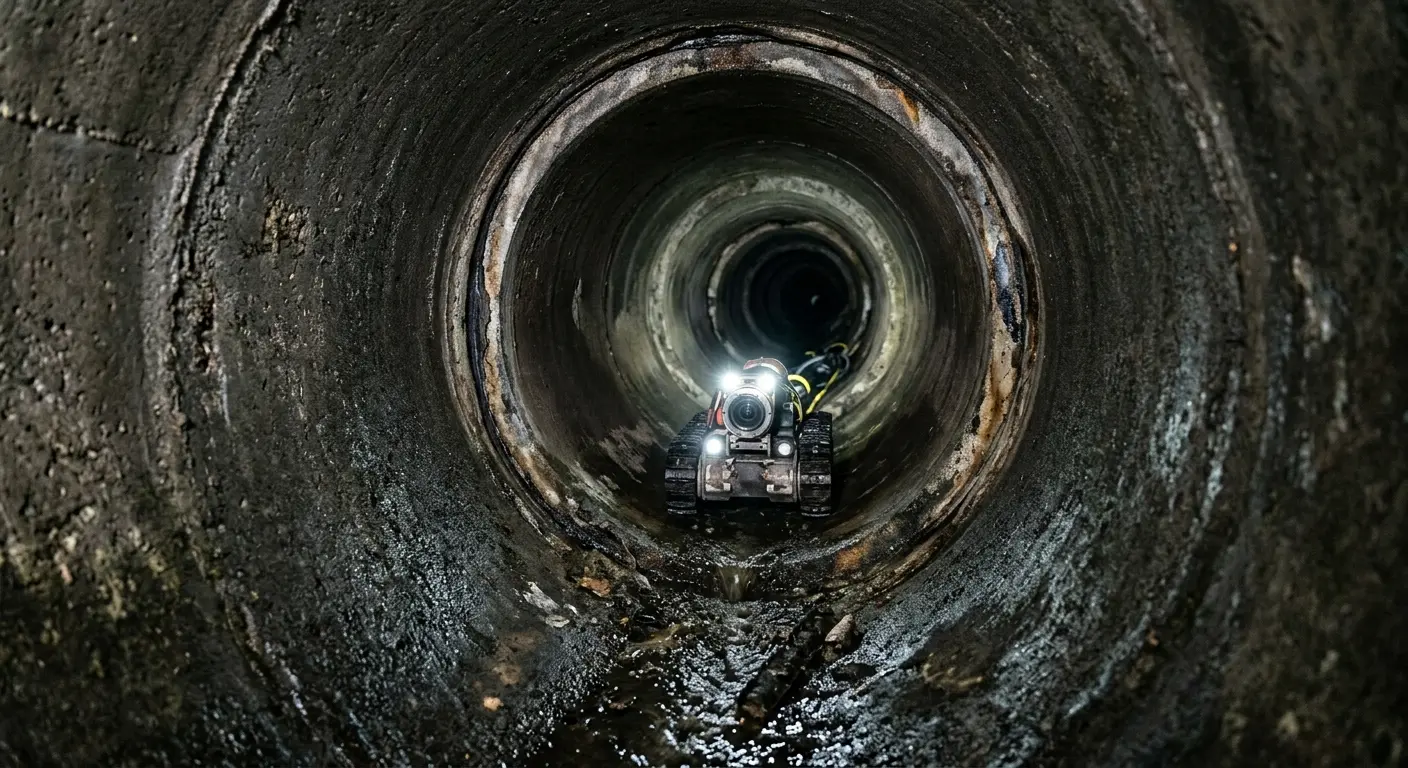 Robotic sewer camera inspecting pipe interior for Drain Snake Service in Northbrook